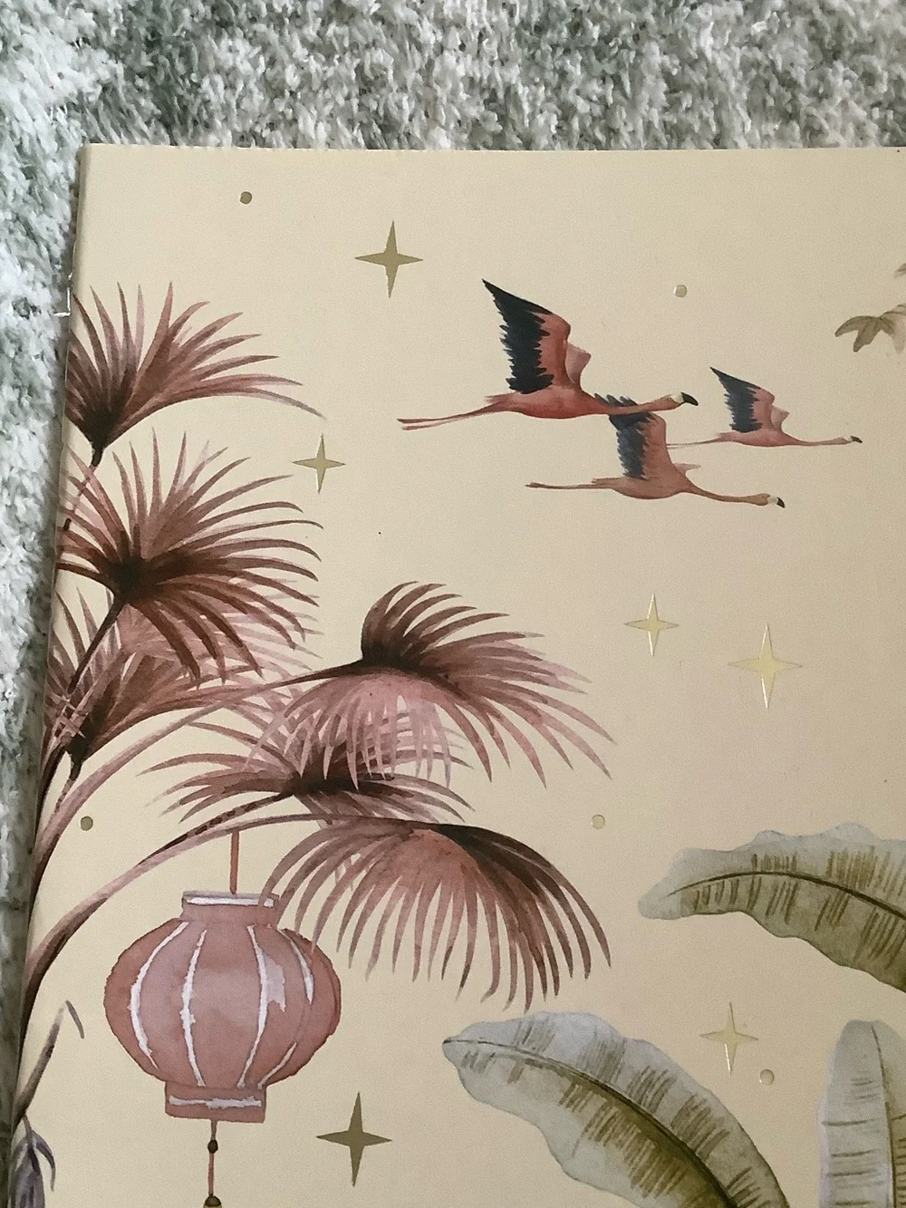 Tropical Flamingo Stars Palm Tree Journal Notebook Square Grid XL NWT by CLA